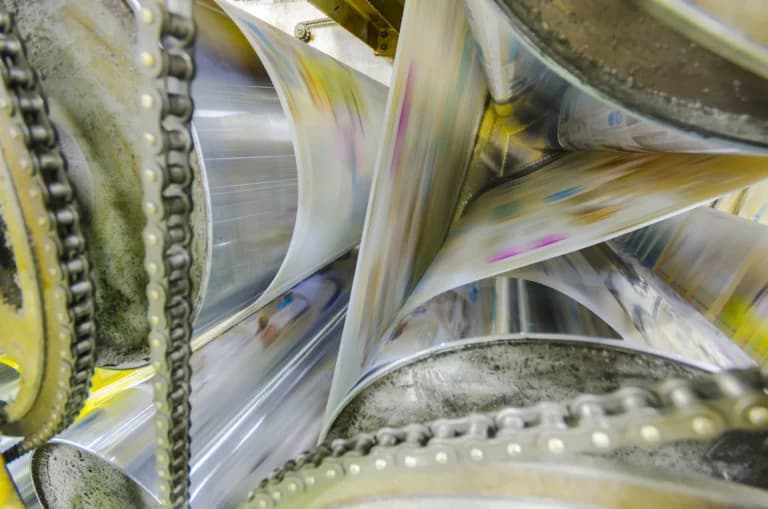 Presse d'impression offset en fonctionnement